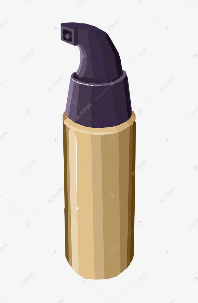 黄色的粉底液手绘插画