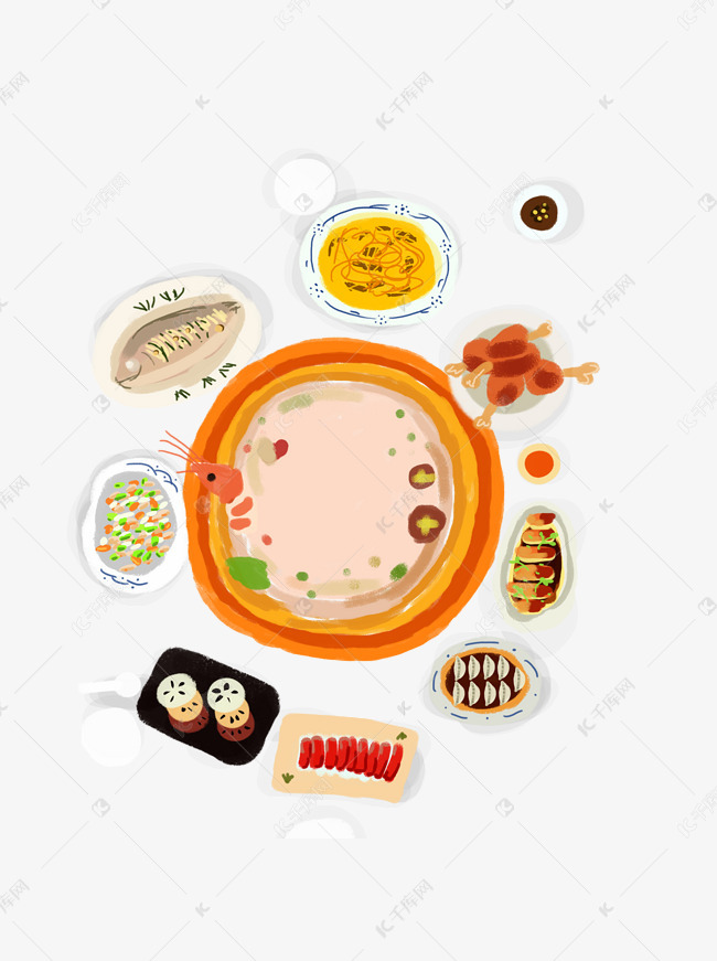 美食满汉全席元素设计