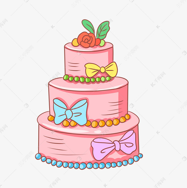 蝴蝶结三层蛋糕