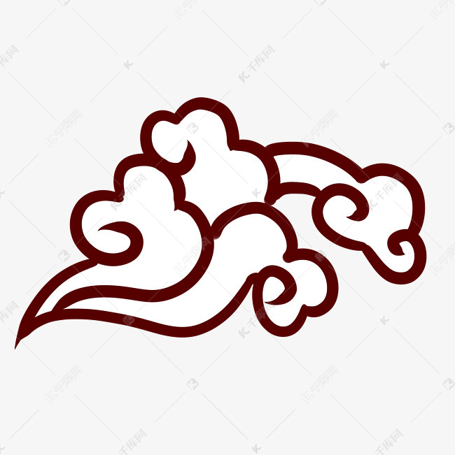 线条祥云云纹花纹插画