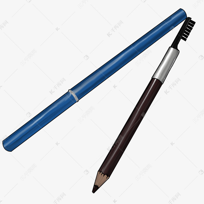 手绘化妆品眉笔插画