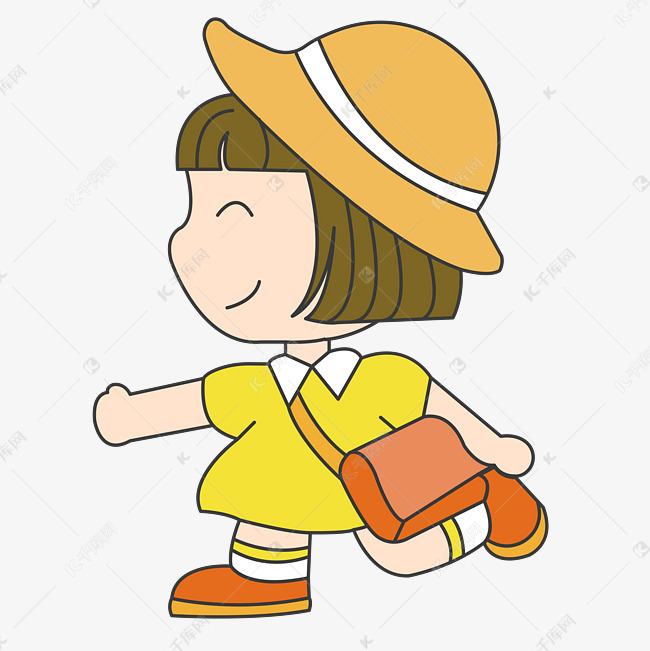 手绘矢量中小学生开学啦卡通人物