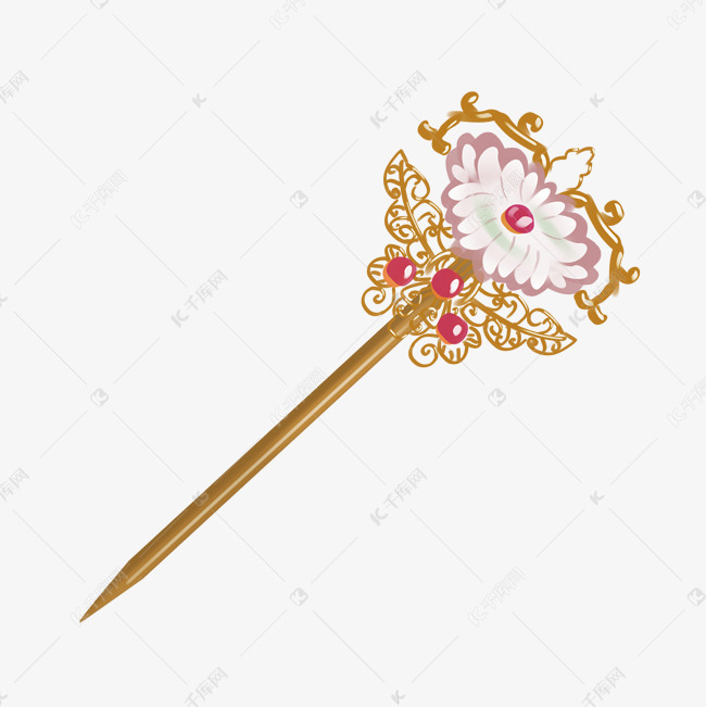 手绘古代发簪插画