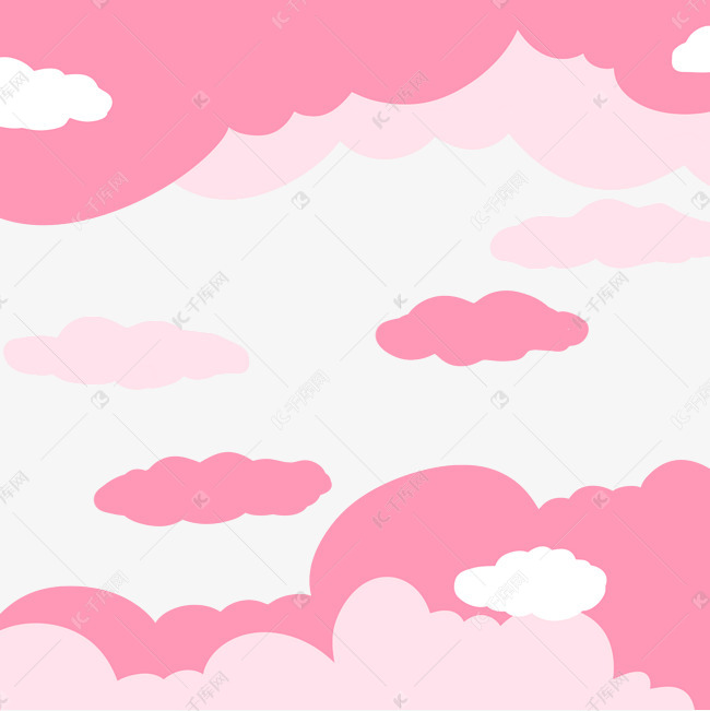 粉色系漂浮的云彩png透明底素材图片免费下载 千库网