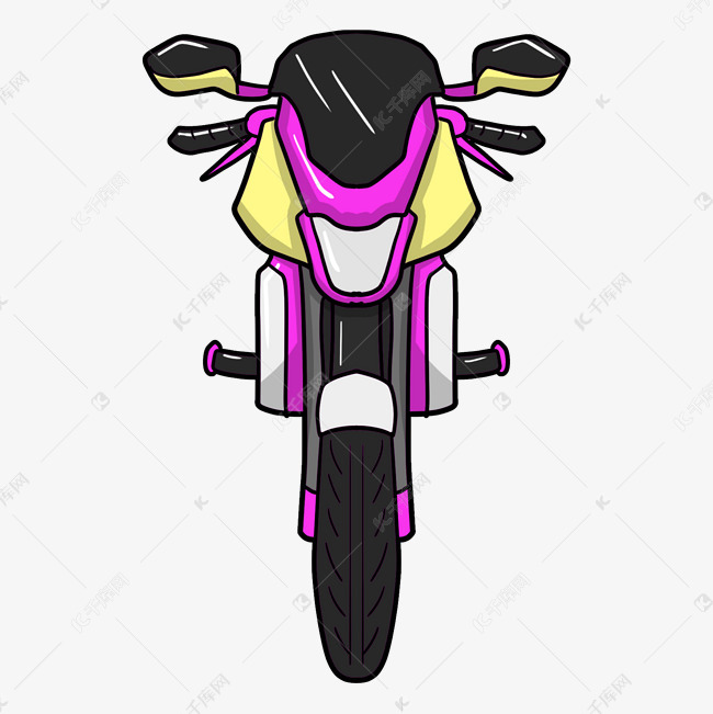 紫色炫酷两轮摩托车卡通插画