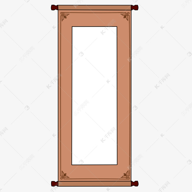 中国风复古手绘卷轴