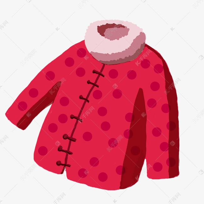 手绘新年棉衣插画