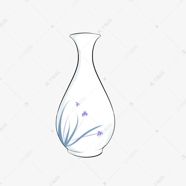 漂亮的兰花白瓷瓶