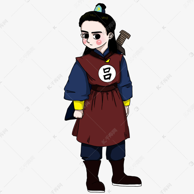 卡通手绘幼龄吕洞宾
