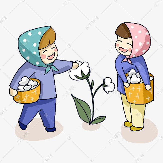 摘棉花的女孩