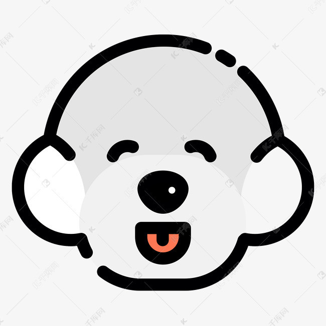 扁平卡通可爱泰迪小狗头像