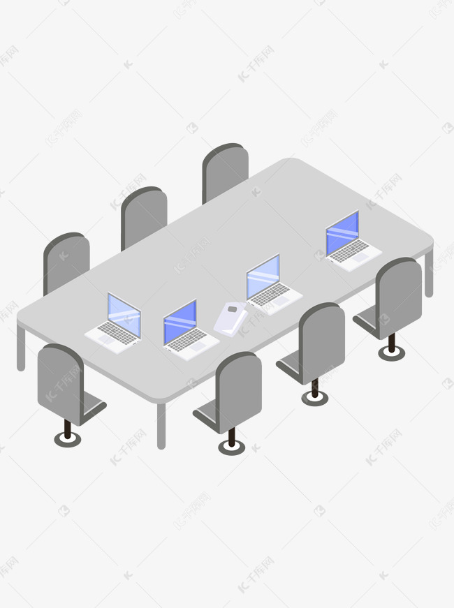卡通手绘简约会议室办公桌元素素材图片免费下载-千库网