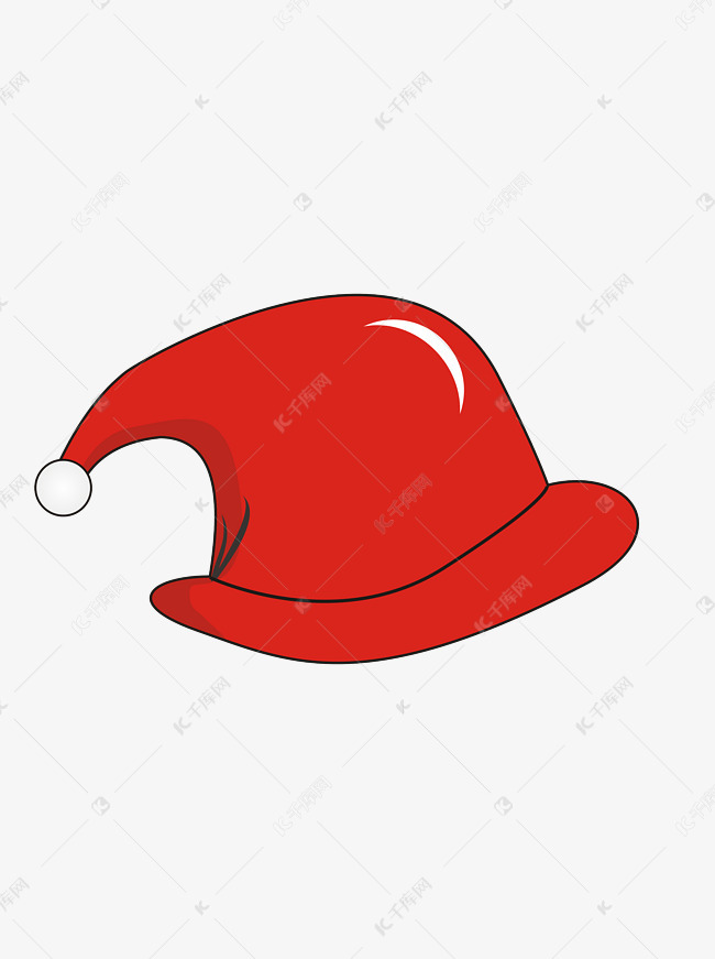 圣诞元素帽子矢量红色可爱圣诞帽