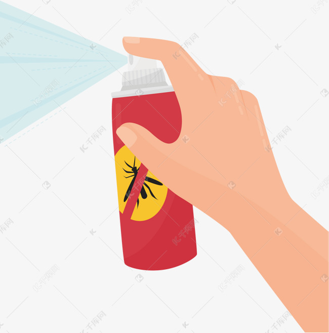 红色瓶子杀虫喷雾