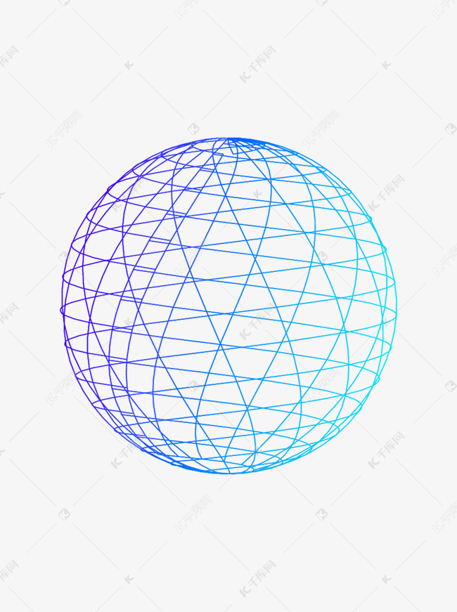 球形科技蓝色渐变装饰素材设计
