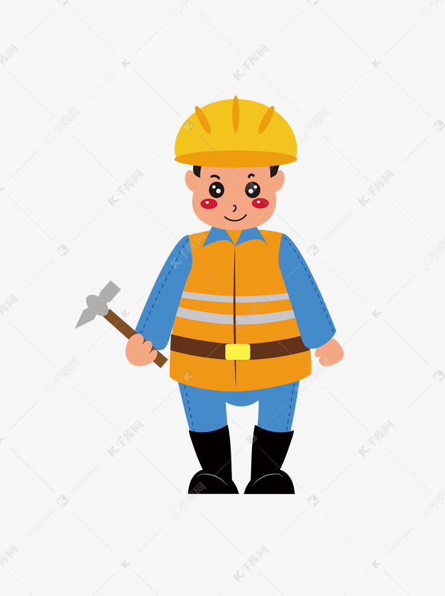 卡通可爱工人工地建筑施工建设男士人物元素素材图片免费下载-千库网