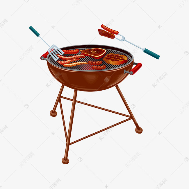 矢量手绘卡通烤肉