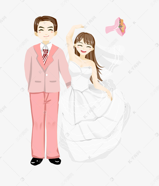 浪漫婚礼新人夫妇