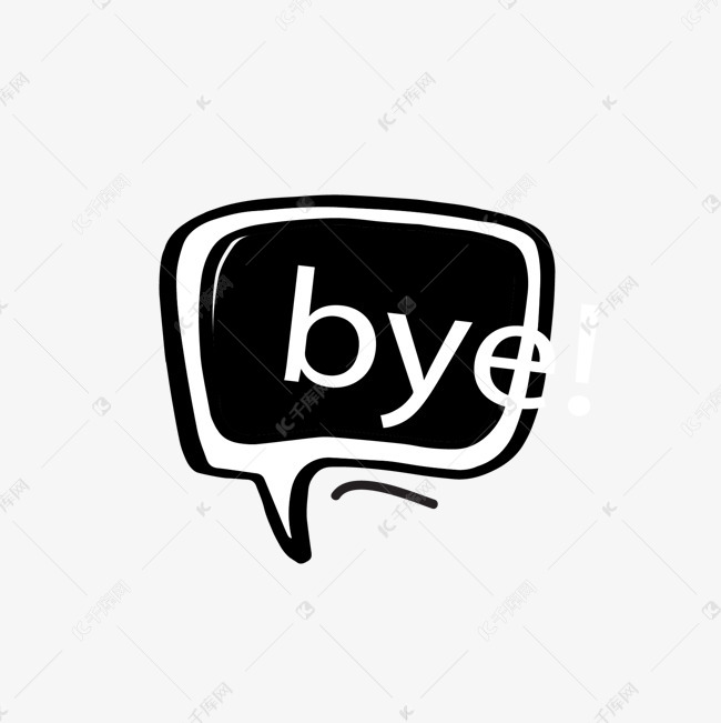 黑白色再见英文语言框