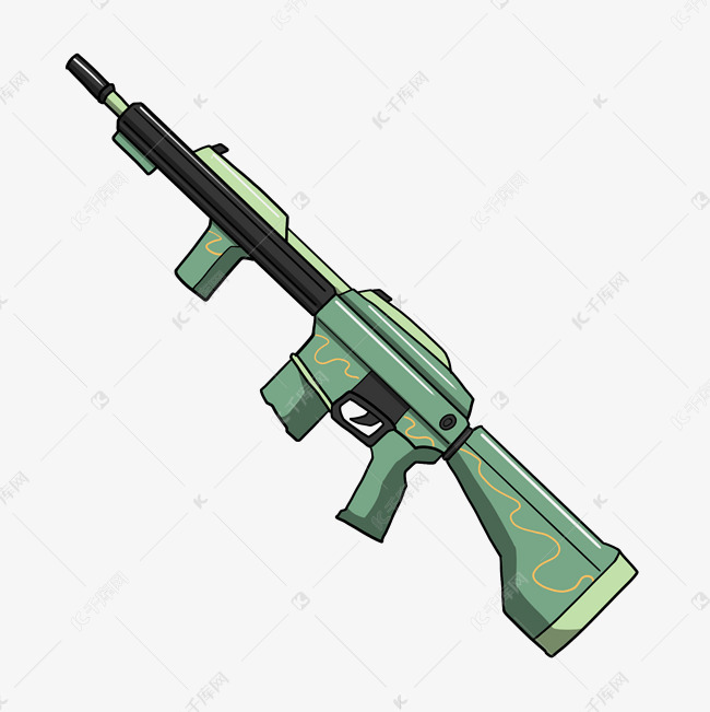 手绘的机关枪插画