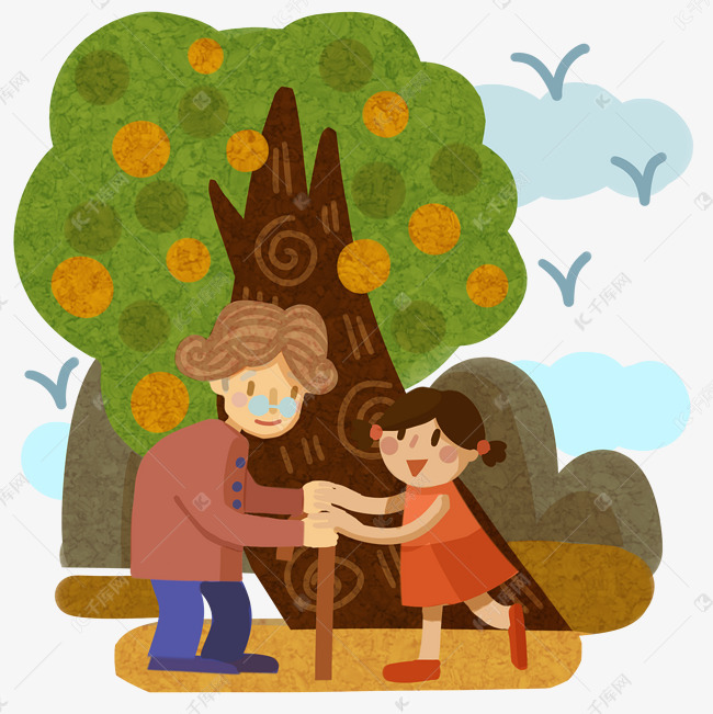 重阳敬老关爱看望祖孙奶奶天伦之