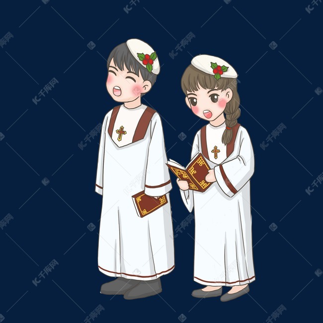 圣诞节基督唱圣歌png