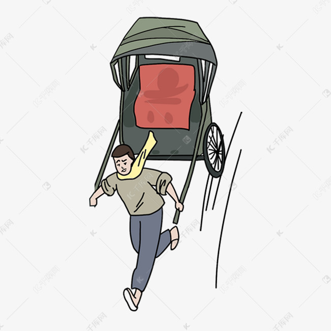 黄包车夫png免抠