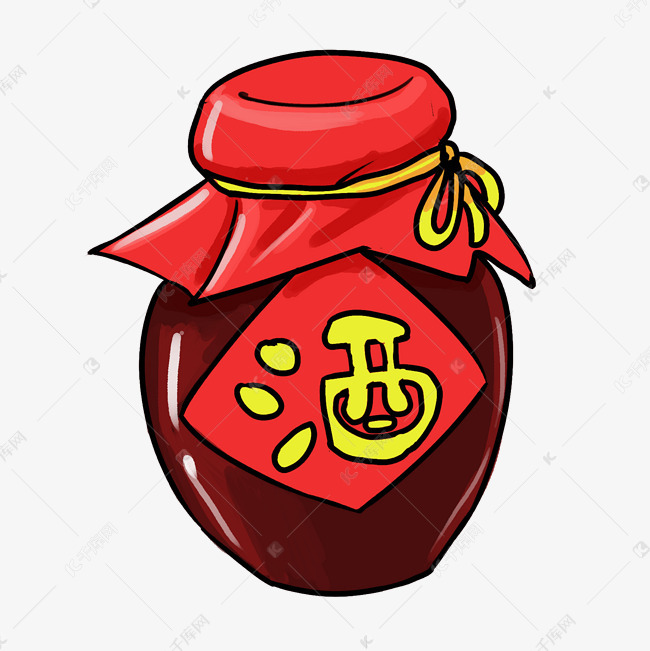 腊八节白酒手绘插画