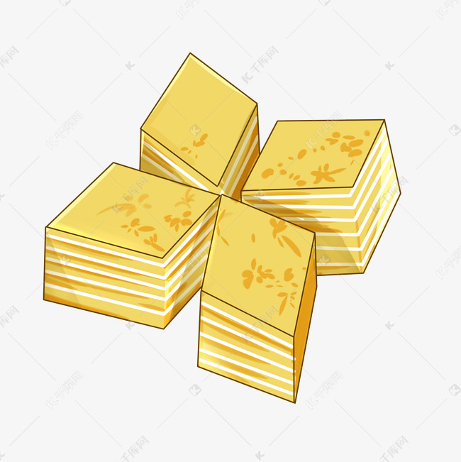 中秋节美食桂花糕手绘插画