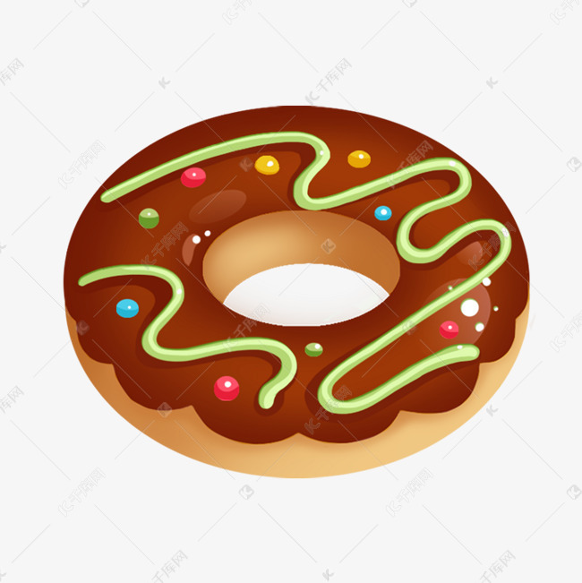 手绘卡通美食甜甜圈甜品