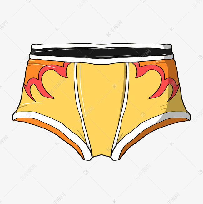 黄色的泳裤手绘插画