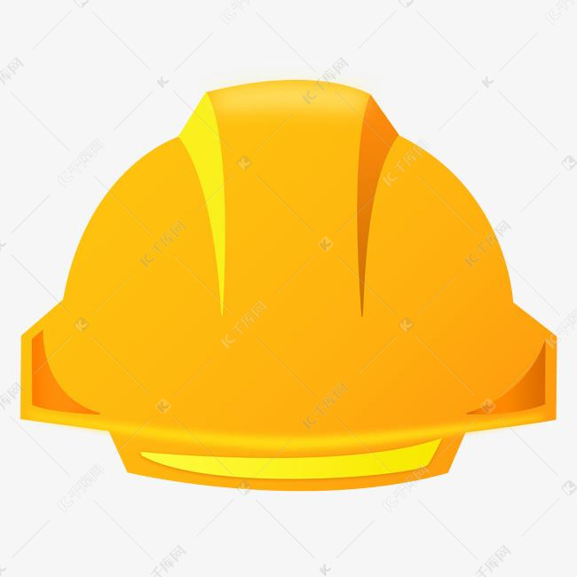 卡通手绘插画装饰黄色工地安全帽