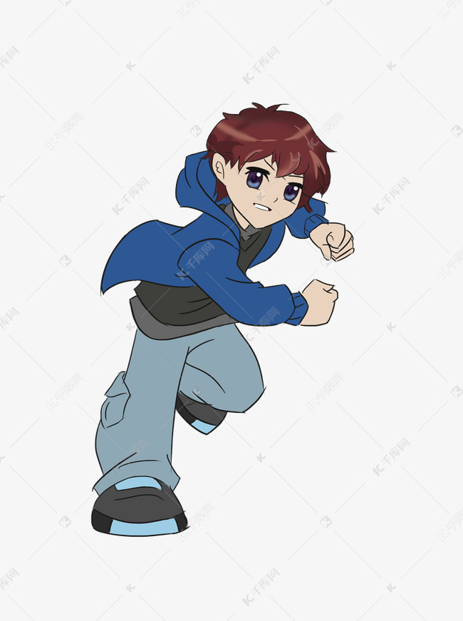 手绘卡通男生可商用元素素材图片免费下载-千库网