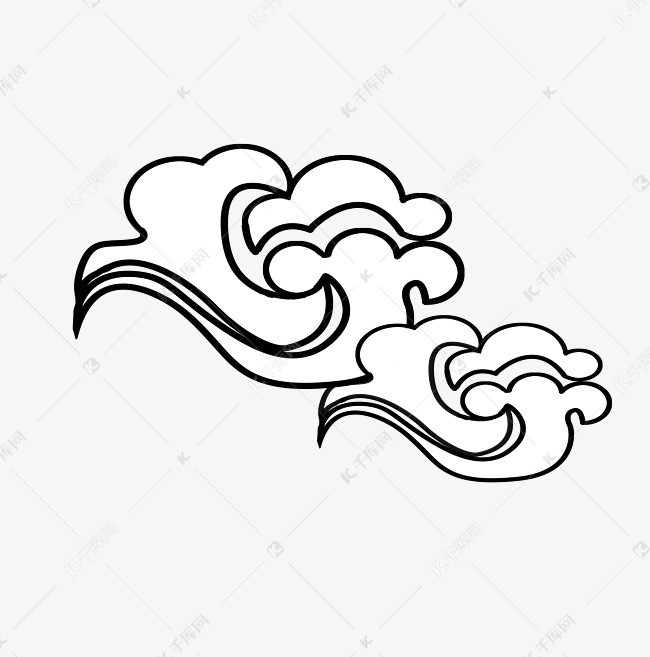 祥云花纹矢量插图设计