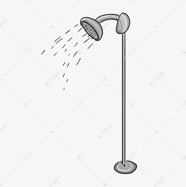 喷头花洒淋浴手绘插画psd