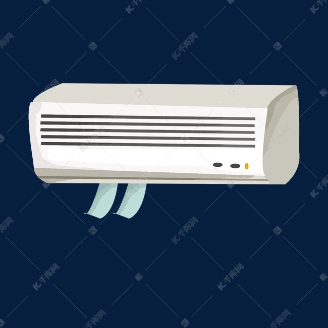 手绘卡通白色空调插画素材图片免费下载-千库网