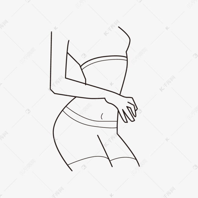 性感瘦身减肥手绘线条