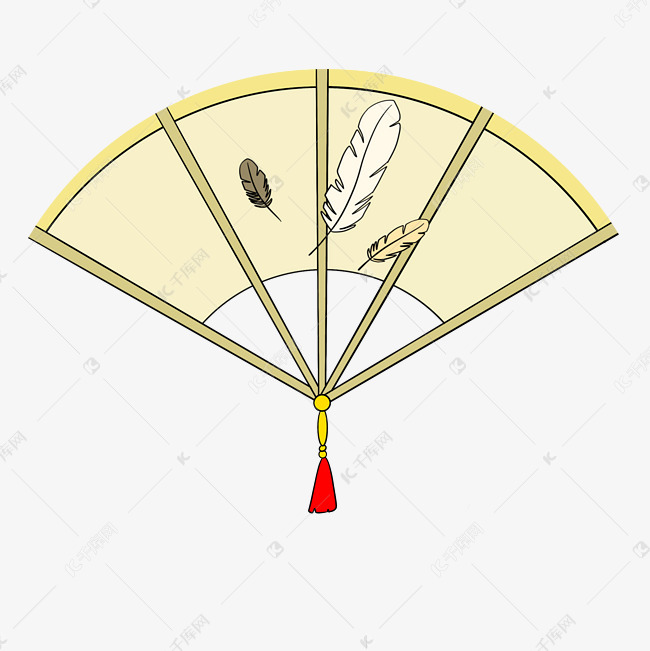 中国风传统羽毛扇子