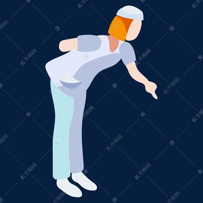 一个弯着腰的护士免抠图