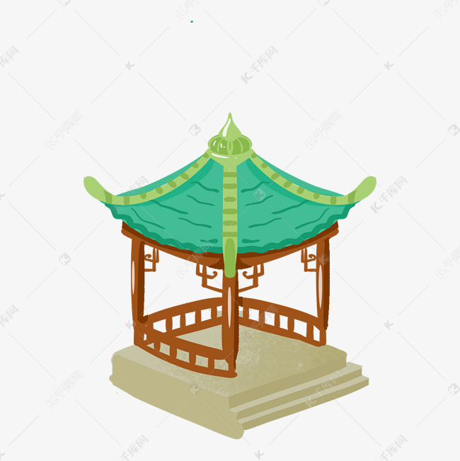 中国风亭子插画