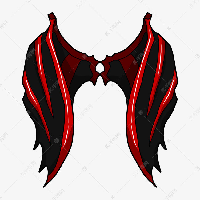 折叠的恶魔之翼插画