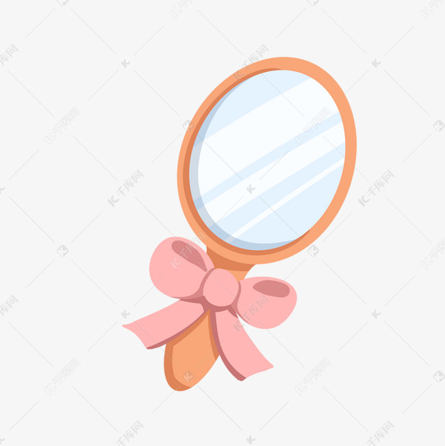 手绘卡通化妆镜插画