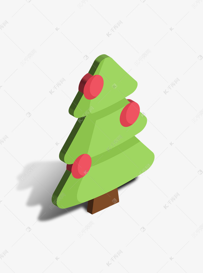 2.5d风格圣诞树元素