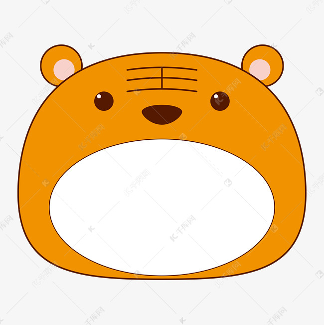 手绘小动物老虎边框插画