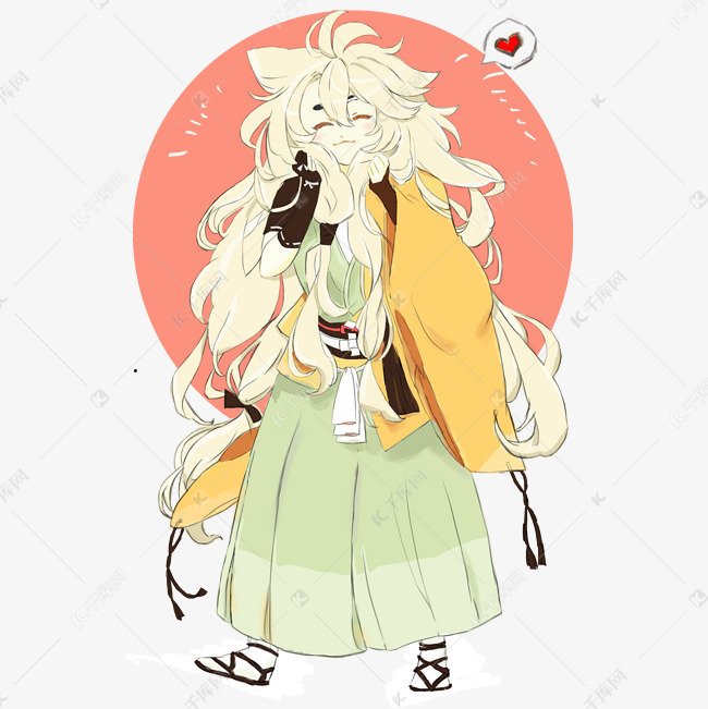 手绘卡通人物猫耳朵可爱psd源