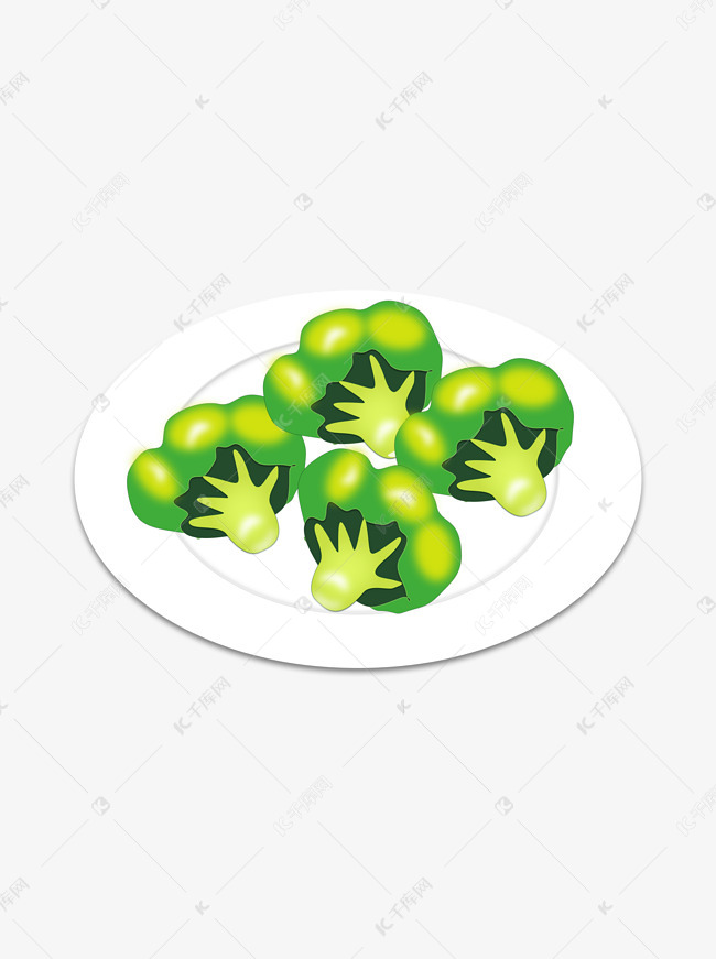 西兰花素材花菜盘子食物素材