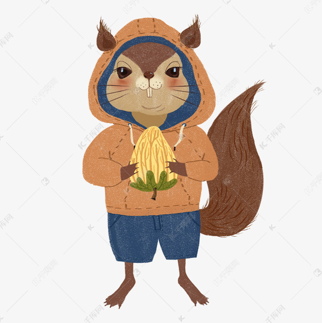 抱着果仁的松鼠
