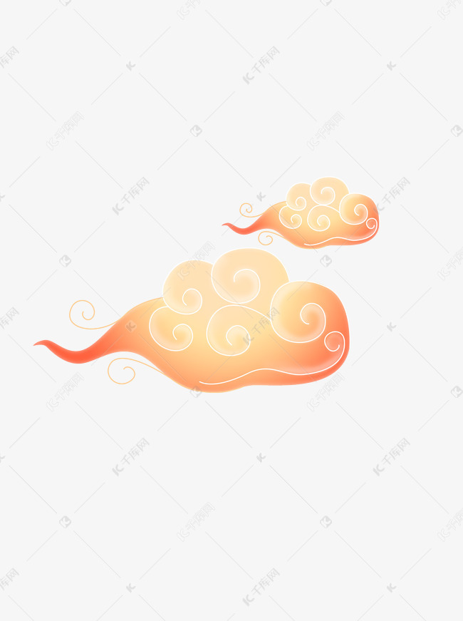 中国风祥云手绘云朵古典装饰古风