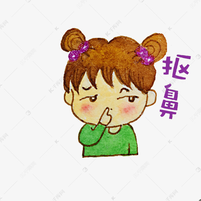 可爱女孩表情包抠鼻