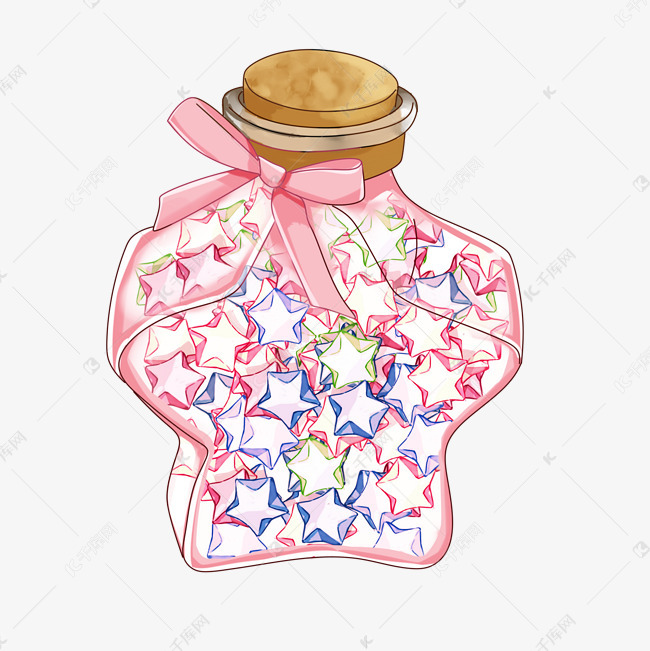 粉色浪漫卡通星星瓶